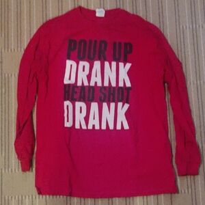 Red Graphic Kendrick Lamar Long Sleeve Shirt